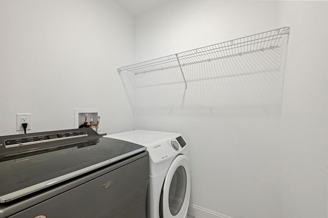 laundry room with independent washer and dryer and laundry area