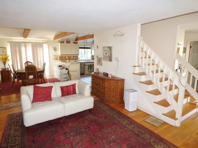 living room featuring hardwood / wood-style flooring