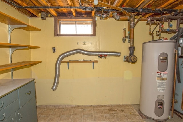 utility room with gas water heater