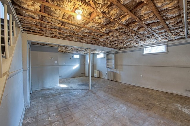 basement with a wealth of natural light