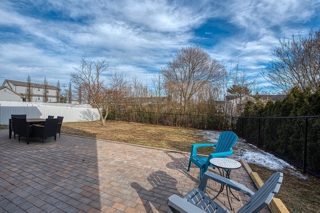 view of patio with a fenced backyard