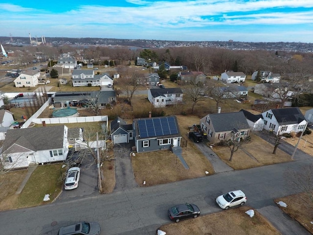 aerial view with a residential view