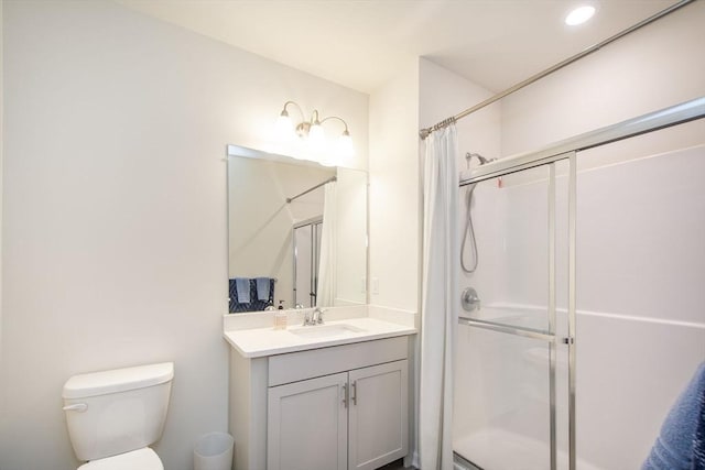 120 University Ave Unit 2202, Westwood, MA 02090 - full bath featuring a shower with shower door, vanity, and recessed lighting