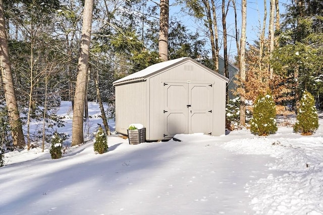 view of snow covered structure