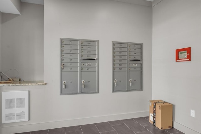 surrounding community with visible vents and mail area