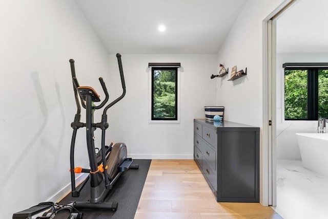 135 Beach St, Cohasset, MA 02025 - exercise room with plenty of natural light and recessed lighting