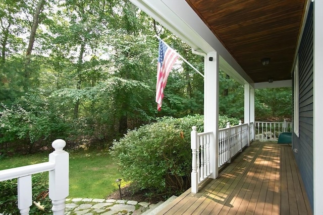 wooden deck with a porch