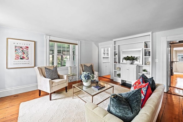 2 Andover St Unit A, Salem, MA 01970 - living room with wood finished floors and built in shelves