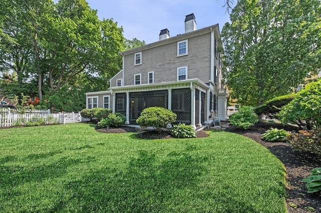 2 Andover St Unit A, Salem, MA 01970 - back of property featuring a sunroom and a chimney