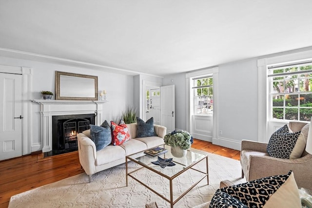 2 Andover St Unit A, Salem, MA 01970 - living area with light wood-type flooring and a fireplace with flush hearth
