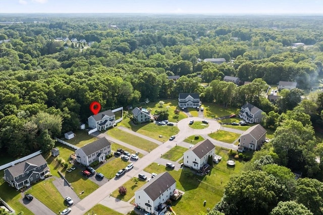 30 Oak Meadow Pl Unit 30, Bridgewater, MA 02324 - aerial view of residential area with a heavily wooded area