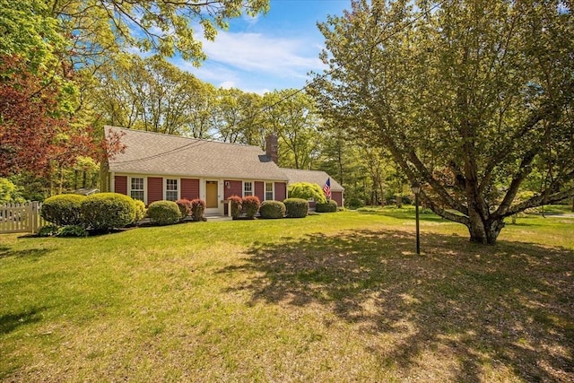 view of front of property featuring a chimney