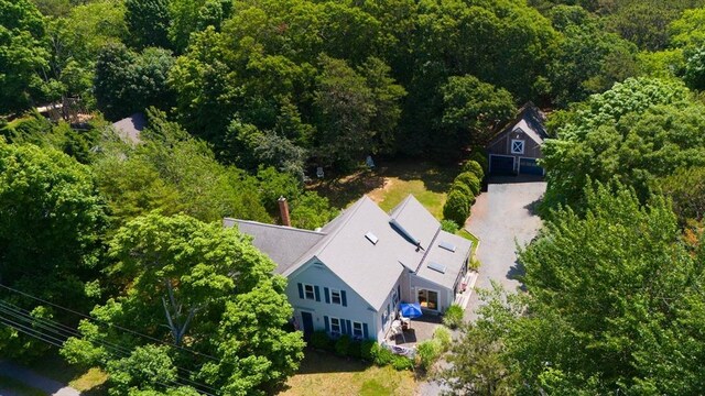 589 Depot St, Harwich, MA 02645 - drone / aerial view featuring a wooded view