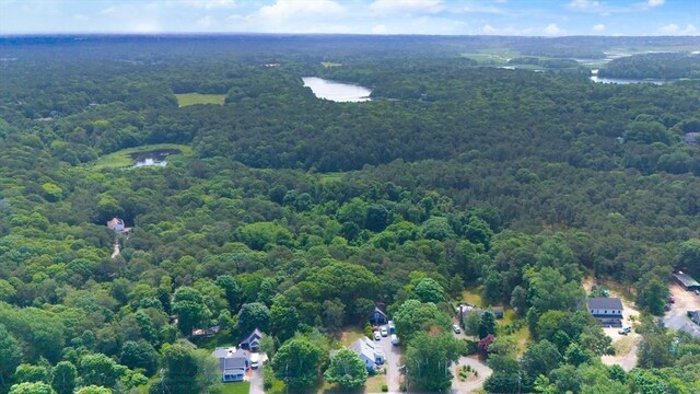 589 Depot St, Harwich, MA 02645 - birds eye view of property with a water view and a forest view
