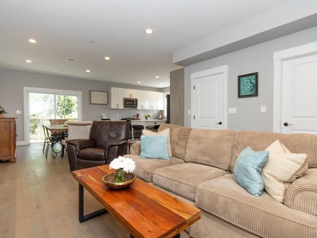 447 Frankfort St Unit 3, Boston, MA 02128 - living area featuring recessed lighting and light wood-style flooring