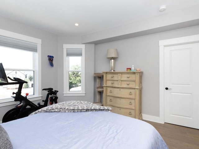 447 Frankfort St Unit 3, Boston, MA 02128 - bedroom featuring dark wood-type flooring and recessed lighting