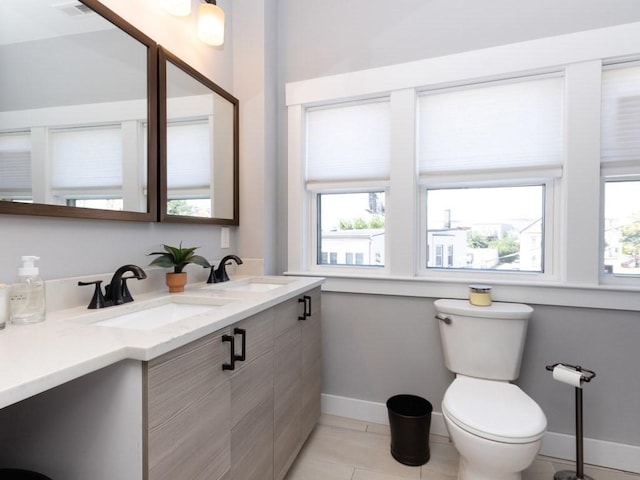 447 Frankfort St Unit 3, Boston, MA 02128 - bathroom with double vanity and tile patterned flooring