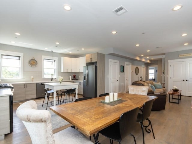 447 Frankfort St Unit 3, Boston, MA 02128 - dining room with recessed lighting and light wood-type flooring