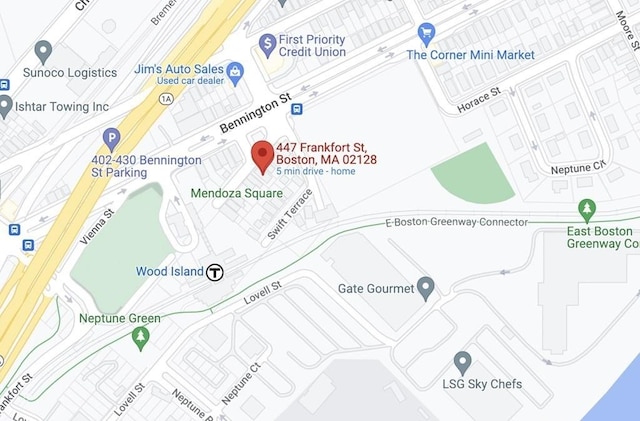 447 Frankfort St Unit 3, Boston, MA 02128 - map of property with streets / nearby areas