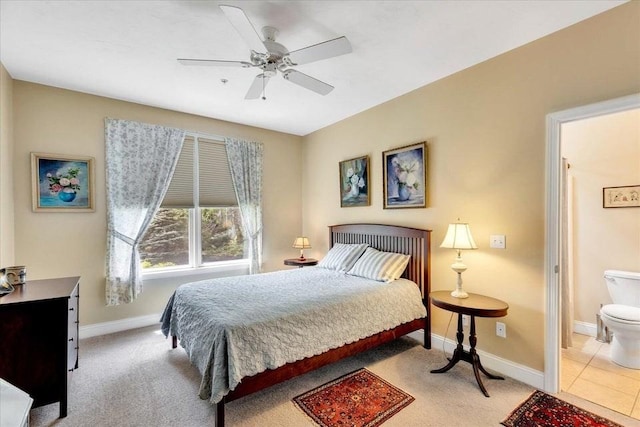 17 Chadwick Ct Unit 17, Mashpee, MA 02649 - carpeted bedroom with connected bathroom and a ceiling fan