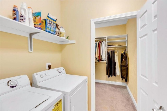 17 Chadwick Ct Unit 17, Mashpee, MA 02649 - laundry area with washer and clothes dryer and light carpet