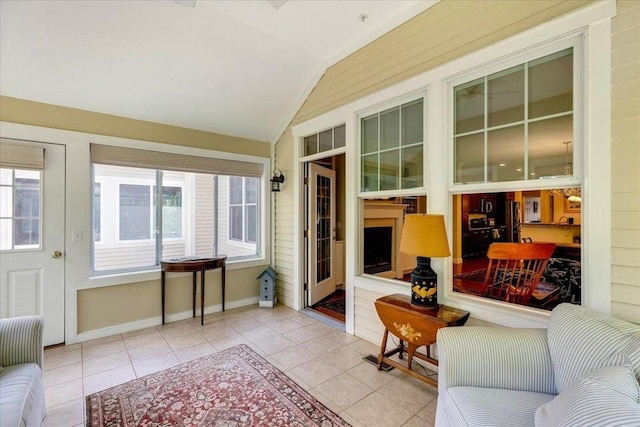 17 Chadwick Ct Unit 17, Mashpee, MA 02649 - sunroom with vaulted ceiling and tile patterned floors