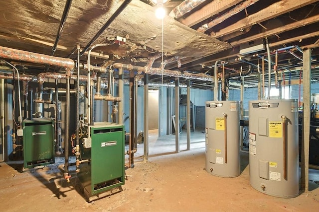 80-82 Kenyon St, Springfield, MA 01109 - basement featuring water heater and a heating unit