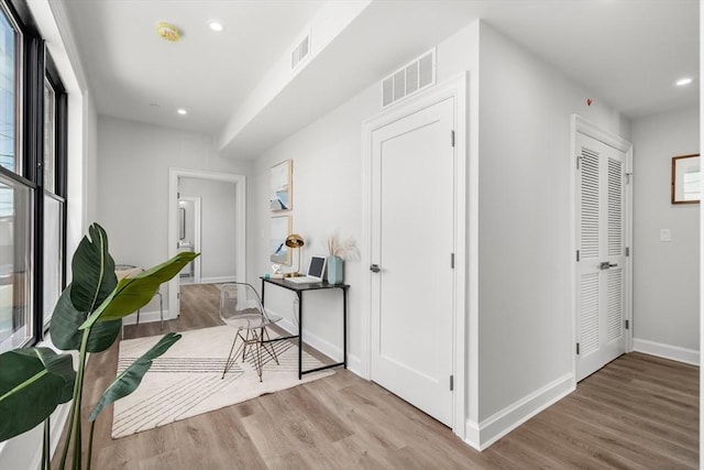 523 2nd St Unit 303, Everett, MA 02149 - hall featuring wood finished floors, recessed lighting, and baseboards