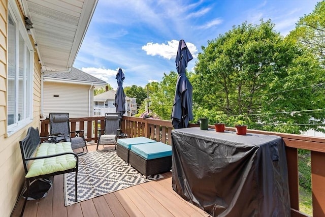 2218 Mystic Valley Pkwy, Medford, MA 02155 - wooden deck with an outdoor living space