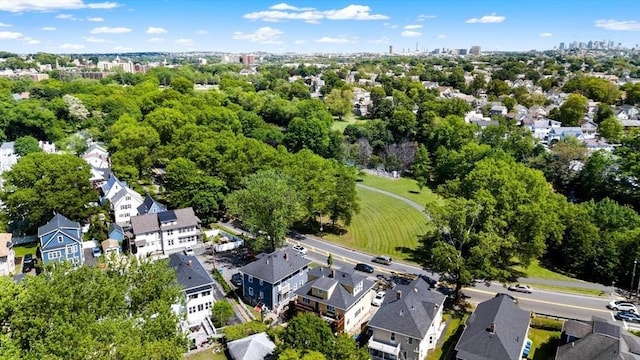 2218 Mystic Valley Pkwy, Medford, MA 02155 - aerial view of property's location featuring nearby suburban area and a tree filled landscape