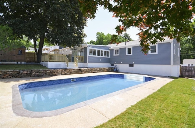 19 Woodcliff Rd, Holbrook, MA 02343 - swimming pool featuring a sunroom