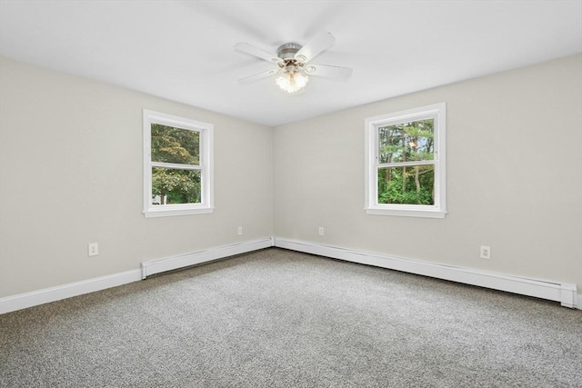 31 Granite St, Walpole, MA 02081 - empty room with plenty of natural light, a ceiling fan, and carpet flooring