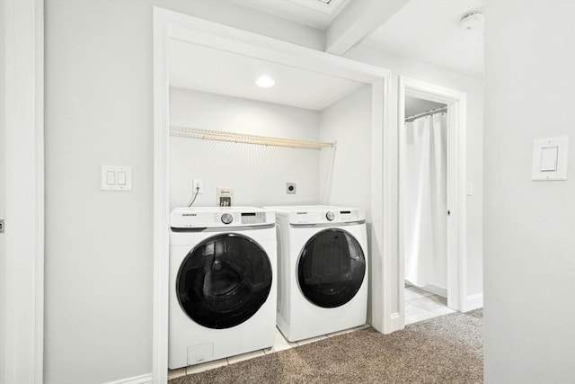 31 Granite St, Walpole, MA 02081 - laundry area featuring washer and dryer and light carpet