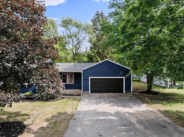 6 Walter St, Norton, MA 02766 - view of front facade featuring asphalt driveway, an attached garage, a front yard, and roof with shingles