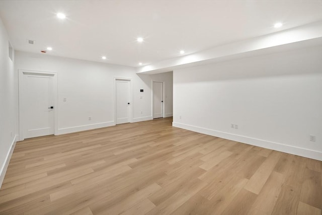 230 Auburn St Unit 230, Newton, MA 02466 - empty room featuring light wood finished floors, baseboards, and recessed lighting