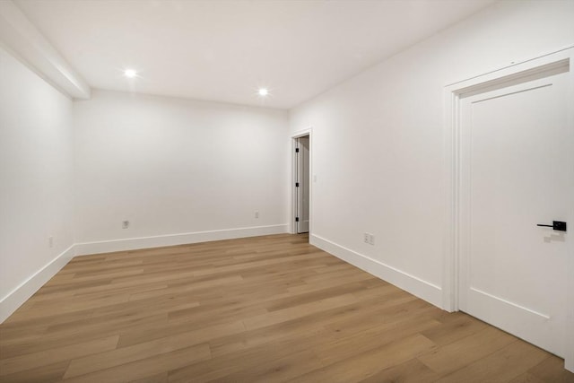 230 Auburn St Unit 230, Newton, MA 02466 - spare room featuring light wood-style floors, recessed lighting, and baseboards