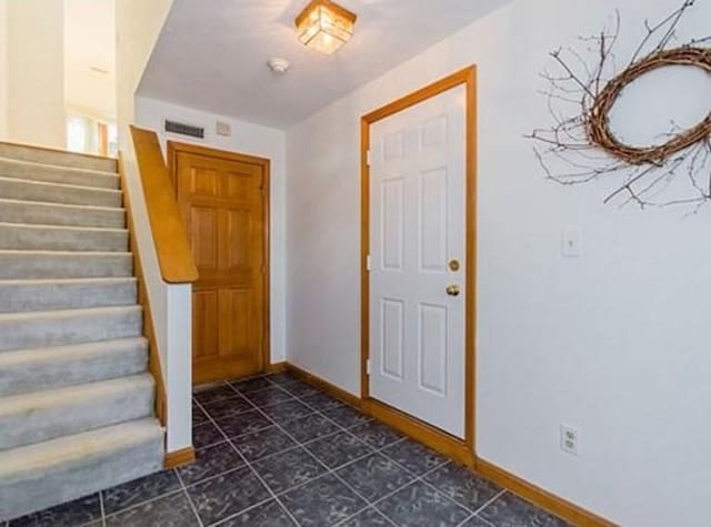 6 Tisdale Dr Unit 6, Dover, MA 02030 - foyer featuring stairs and dark tile patterned floors