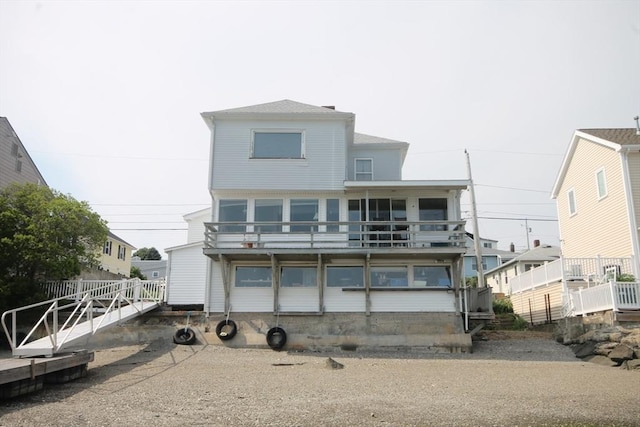 57 Edgewater Rd-, Waterfront, Hull, MA 02045 - back of house featuring a balcony