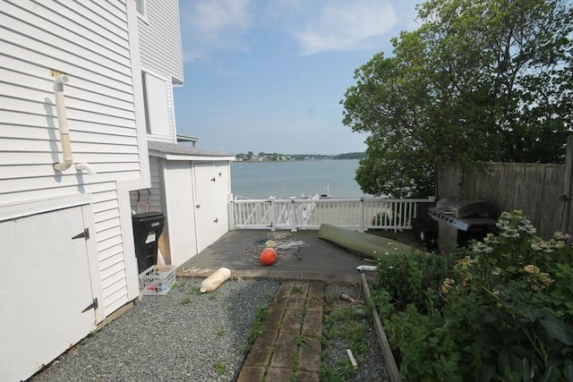 57 Edgewater Rd-, Waterfront, Hull, MA 02045 - view of yard with a deck with water view