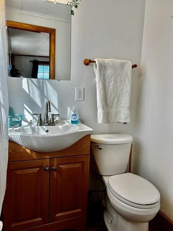 bathroom with toilet and vanity