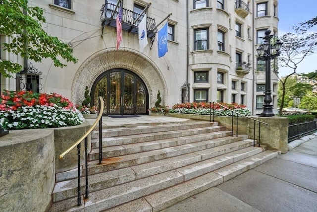 416 Commonwealth Ave Unit 504, Boston, MA 02215 - view of exterior entry featuring french doors and stone siding