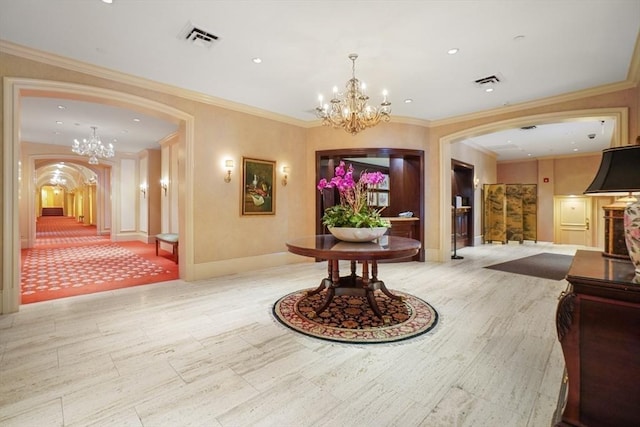 416 Commonwealth Ave Unit 504, Boston, MA 02215 - building lobby with ornamental molding and recessed lighting