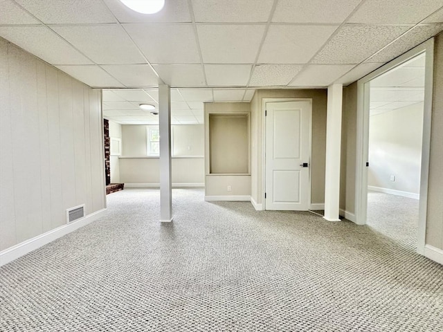 17 Kingsley Rd, Norton, MA 02766 - basement featuring a paneled ceiling and carpet