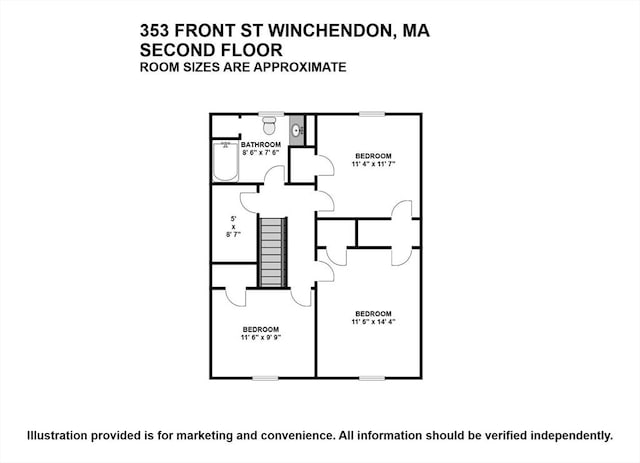 353 Front St, Winchendon, MA 01475 - view of floor plan / room layout