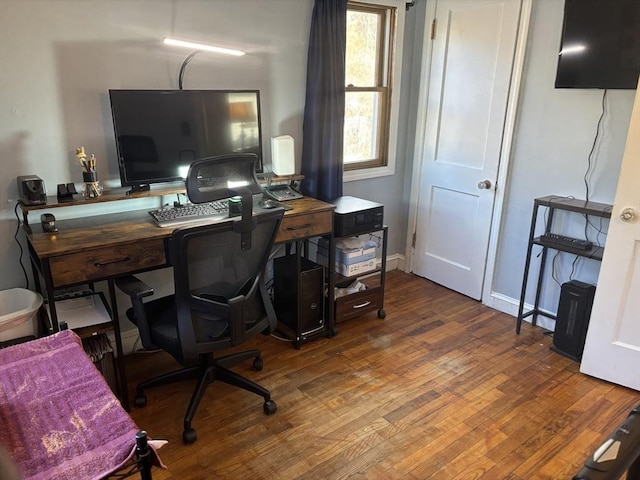 office featuring dark hardwood / wood-style flooring