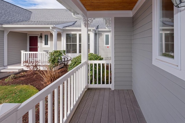 balcony featuring a porch