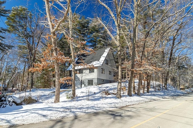 view of snowy exterior