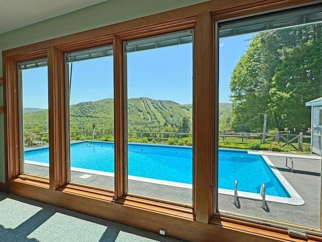 85 Warfield Rd, Charlemont, MA 01339 - doorway to outside featuring a mountain view