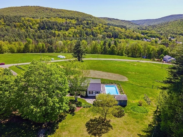 85 Warfield Rd, Charlemont, MA 01339 - view from above of property with a forest and mountains