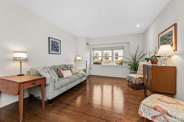 116 Rantoul St Unit 503, Beverly, MA 01915 - living room with hardwood / wood-style flooring and recessed lighting